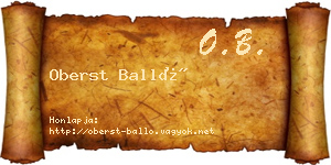 Oberst Balló névjegykártya
